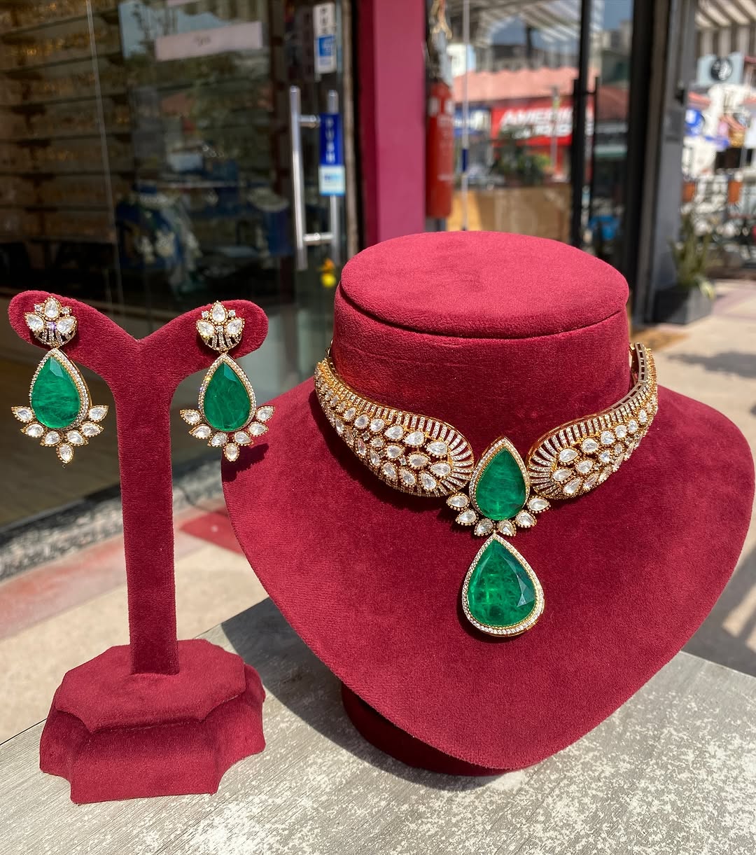 Polki Doublet Hasli Necklace & Earrings – Traditional Elegance by Mercy Jewels
