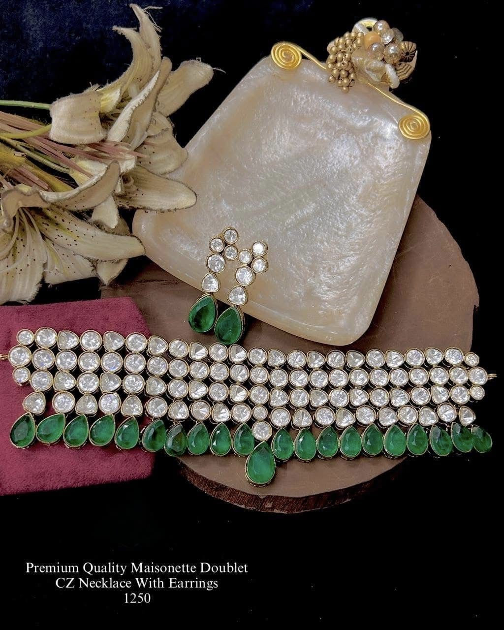 Choker Set Doublet Stone – Elegant Traditional Jewelry by Mercy Jewels