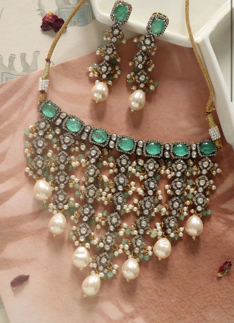 Buy Polki Kundan Pearl Choker – Royal Elegance by Mercy Jewels