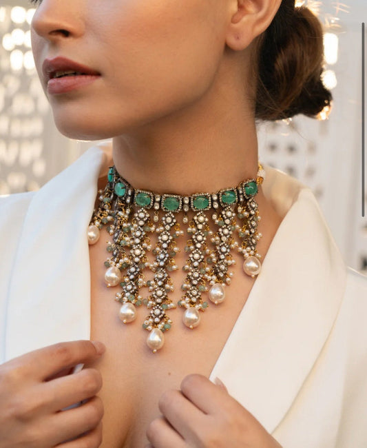 Buy Polki Kundan Pearl Choker – Royal Elegance by Mercy Jewels