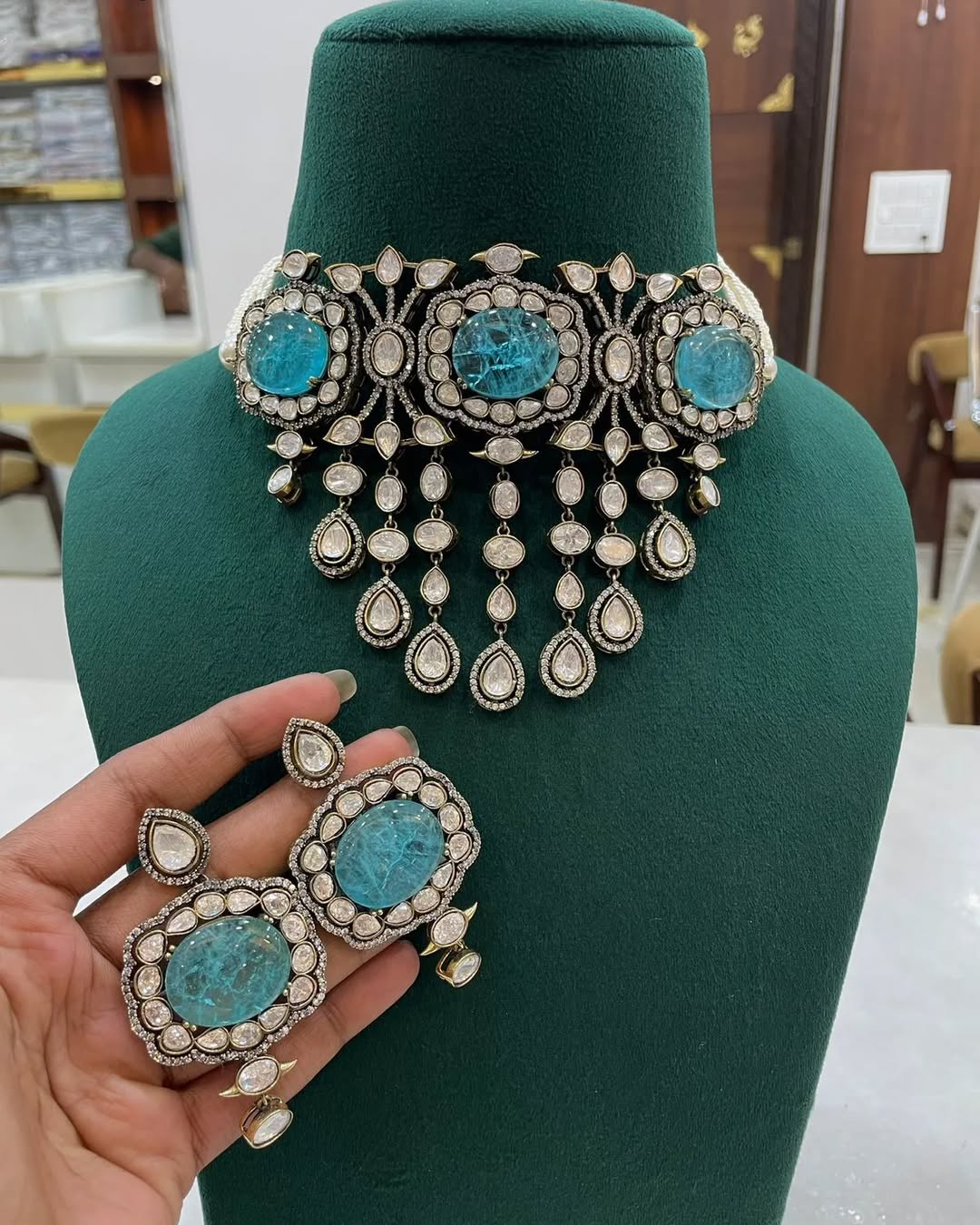 Moissanite Polki Choker - Mercy Jewels