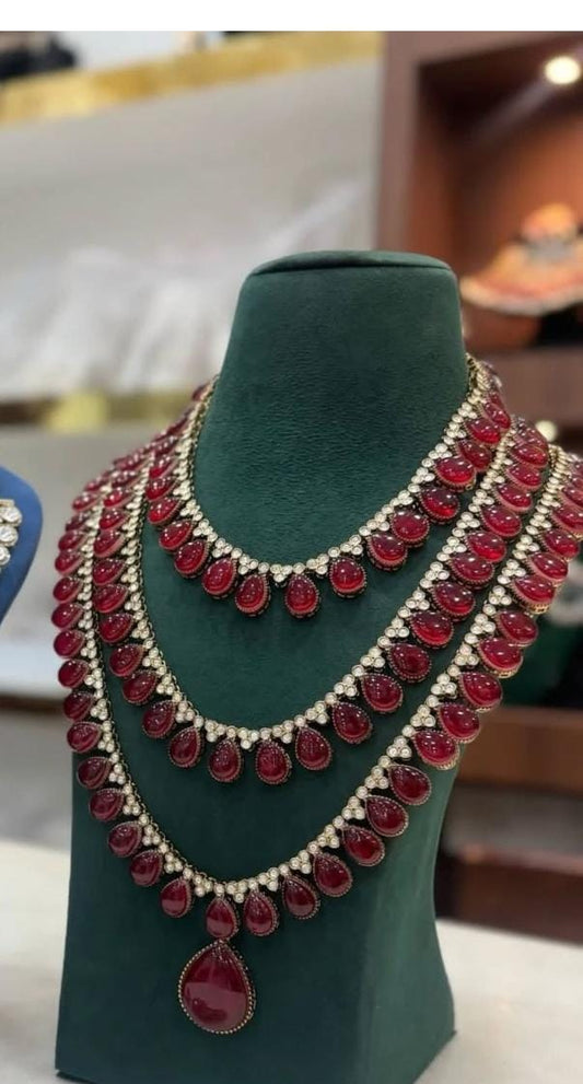 Tripple Line Doublet Polki Set