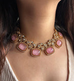 Victorian Doublet Polki Necklace in Brass – Royal Elegance with Timeless Craftsmanship