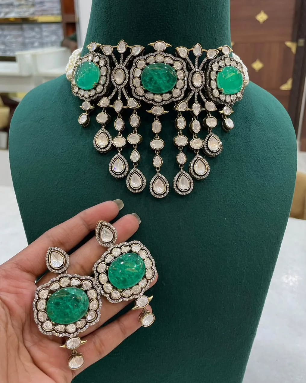 Moissanite Polki Choker - Mercy Jewels