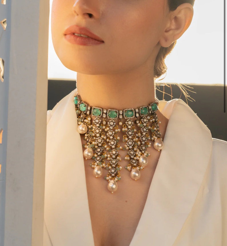 Buy Polki Kundan Pearl Choker – Royal Elegance by Mercy Jewels