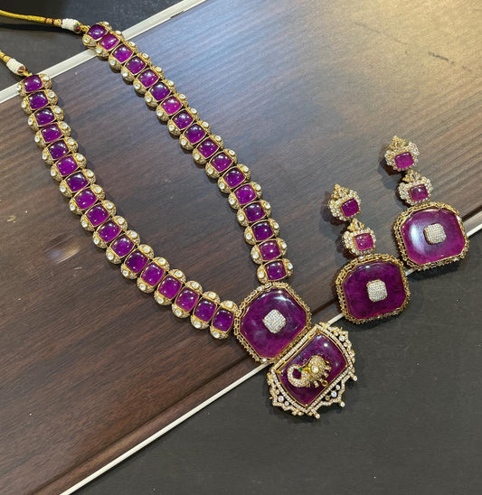 Moissanite Polki Long Bridal Ranihaar – Royal Elegance by Mercy Jewels