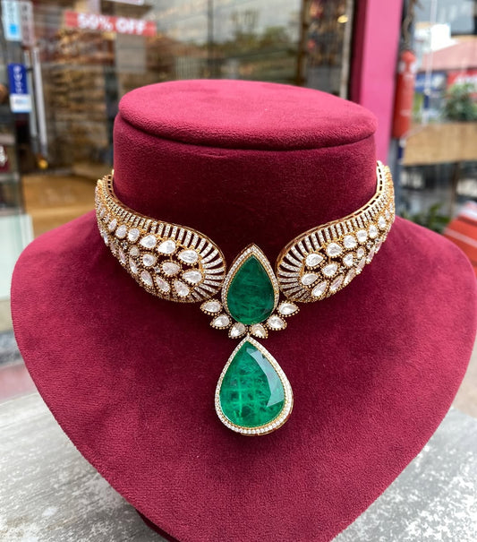 Polki Doublet Hasli Necklace & Earrings – Traditional Elegance by Mercy Jewels