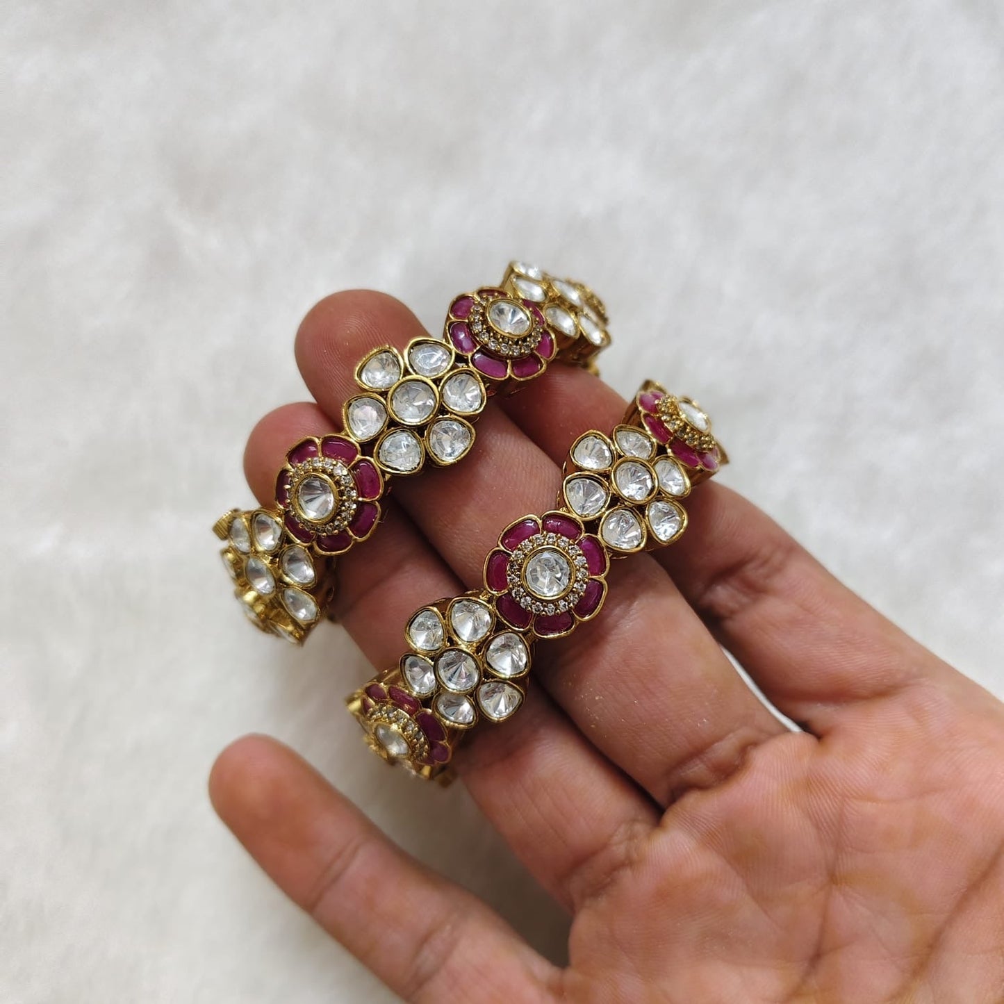 Meenakari Polki Bangle – Exquisite Traditional Craftsmanship by Mercy Jewels