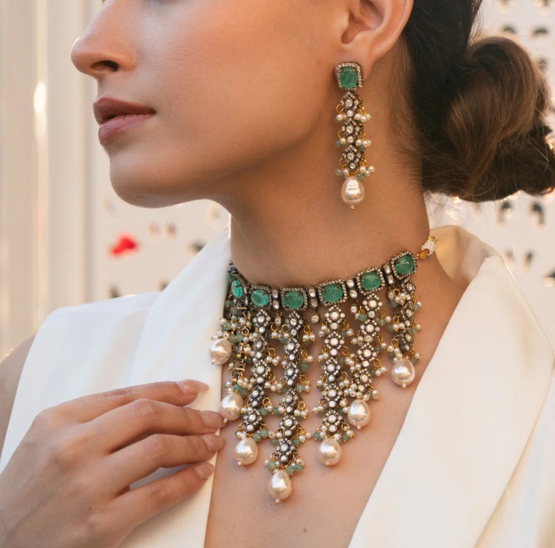 Buy Polki Kundan Pearl Choker – Royal Elegance by Mercy Jewels