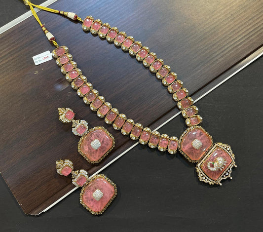 Moissanite Polki Long Bridal Ranihaar – Royal Elegance by Mercy Jewels