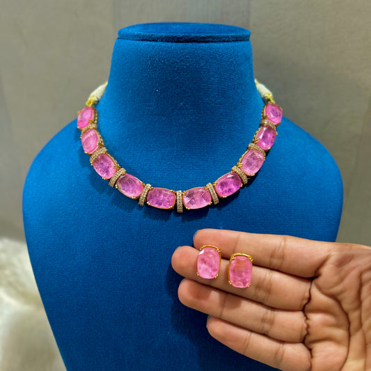 Doublet Chokker Necklace Set with Earrings | Traditional Jewelry