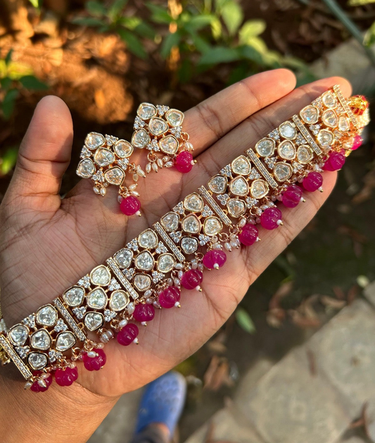 Polki Choker in Brass – Elegant Traditional Jewelry by Mercy Jewels