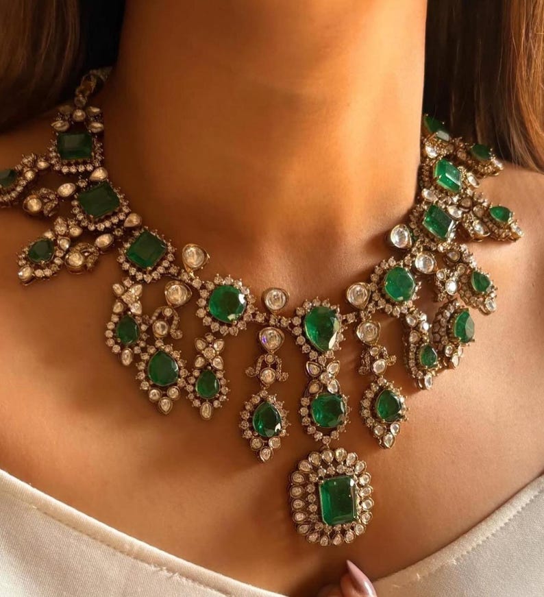 Doublet Polki Bridal Necklace Set – Elegant Wedding Jewelry by Mercy Jewels