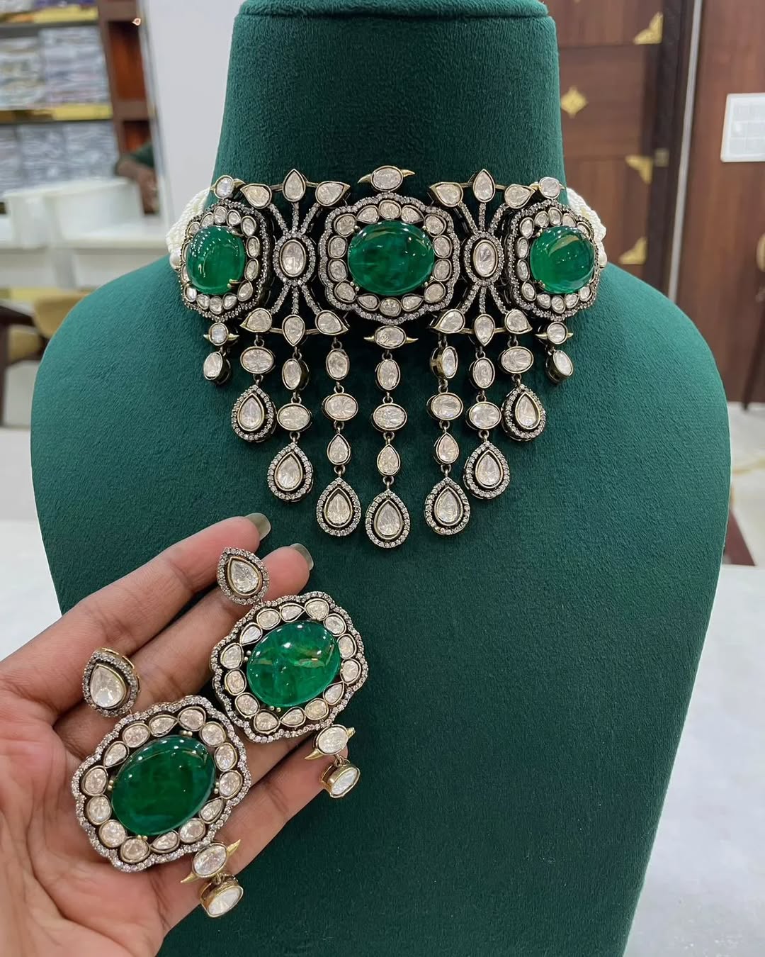 Moissanite Polki Choker - Mercy Jewels