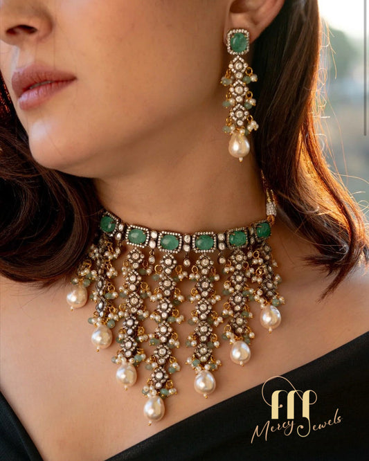 Buy Polki Kundan Pearl Choker – Royal Elegance by Mercy Jewels