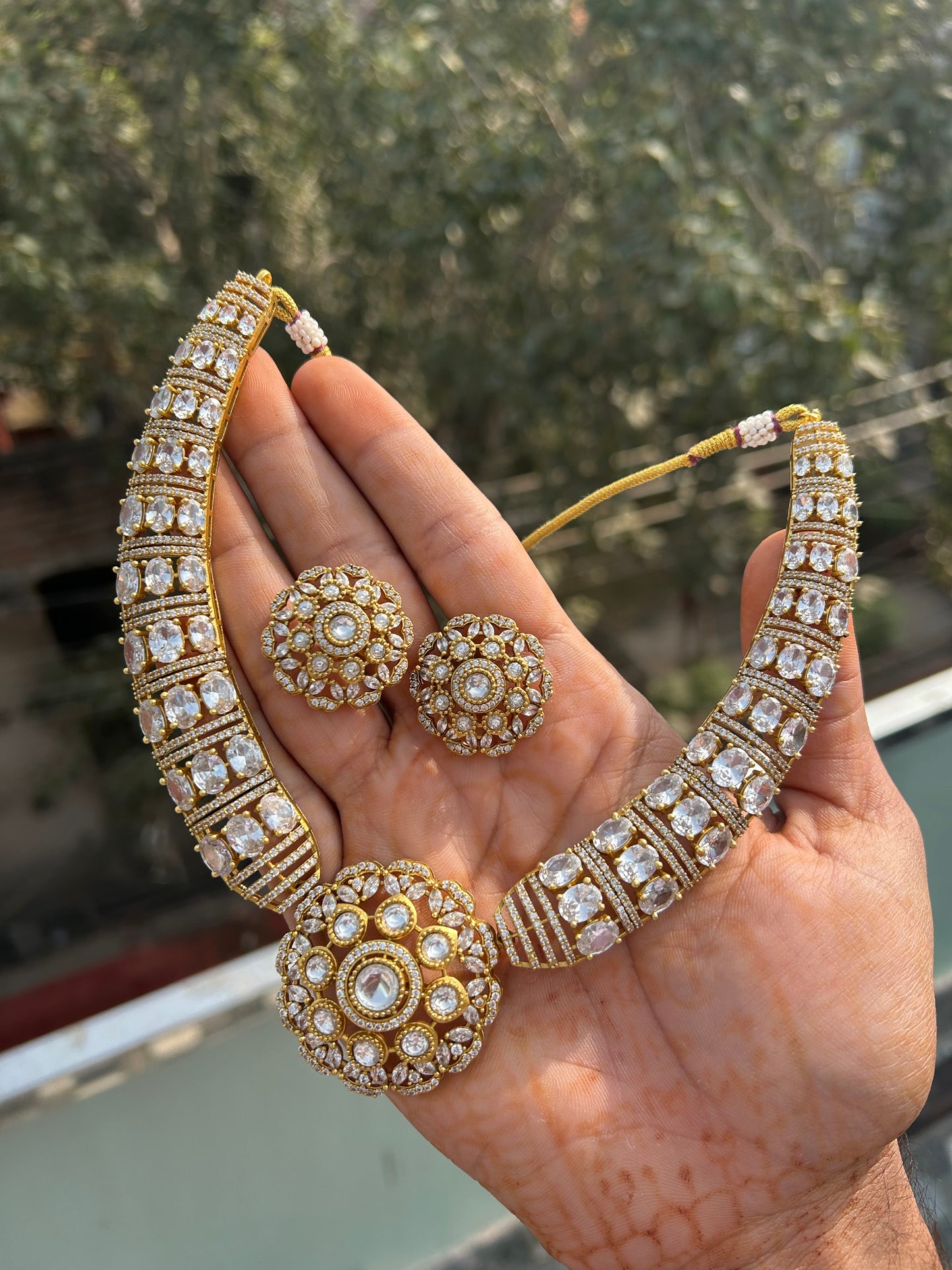Traditional Polki Hasli Necklace Set for Brides | Mercy Jewel