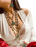 Doublet Triple Line Polki Chain Necklace – Layered Luxury for Every Occasion