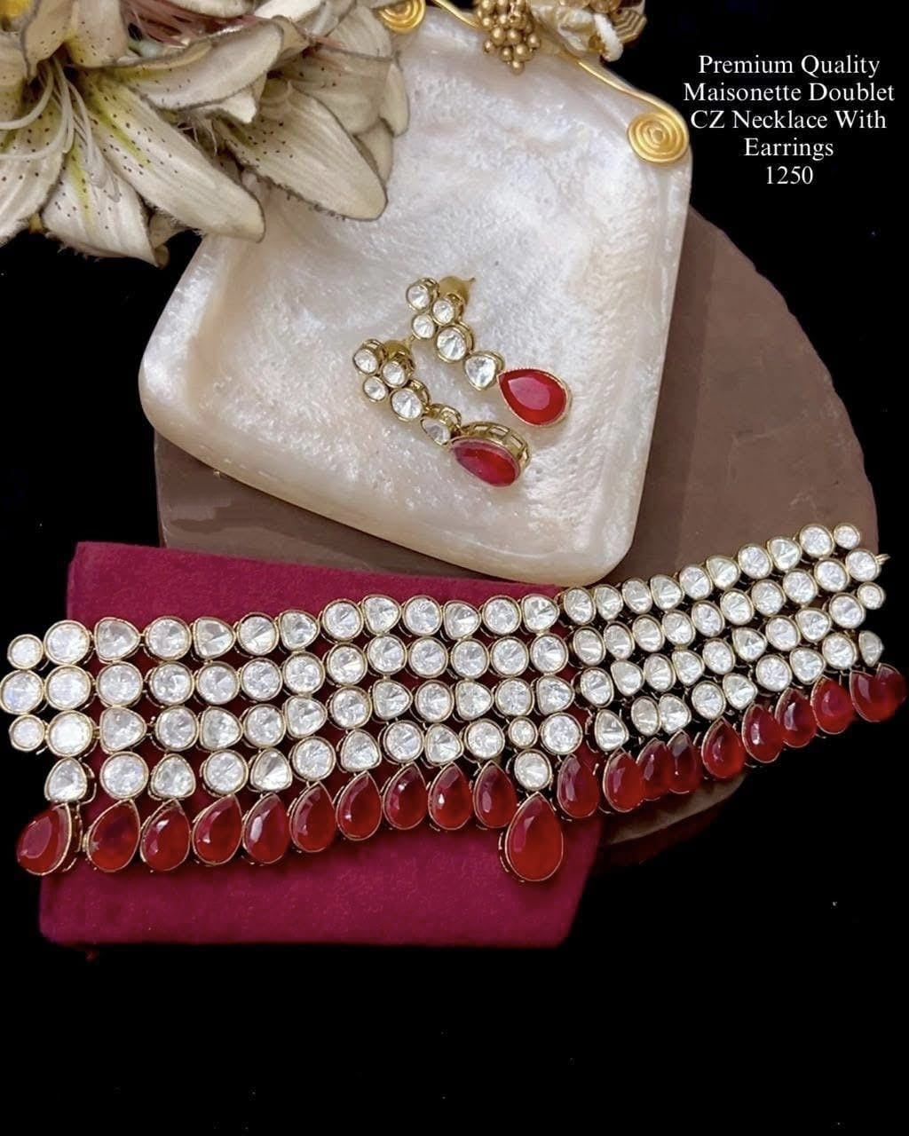 Choker Set Doublet Stone – Elegant Traditional Jewelry by Mercy Jewels