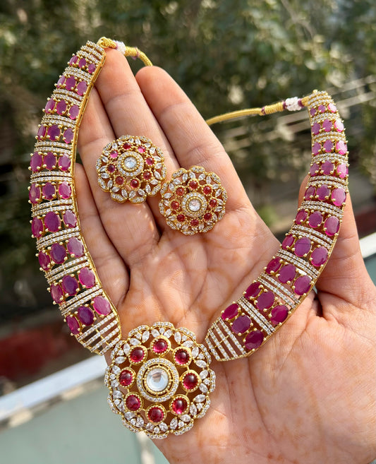 Traditional Polki Hasli Necklace Set for Brides | Mercy Jewel