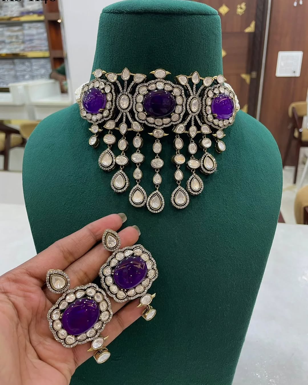 Moissanite Polki Choker - Mercy Jewels