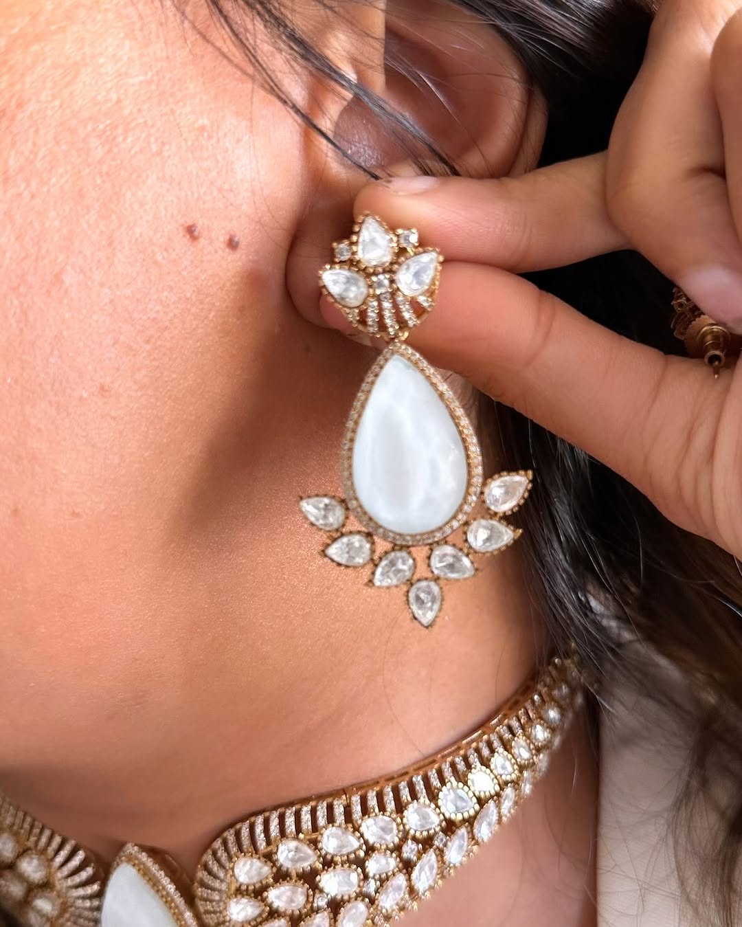 Polki Doublet Hasli Necklace & Earrings – Traditional Elegance by Mercy Jewels