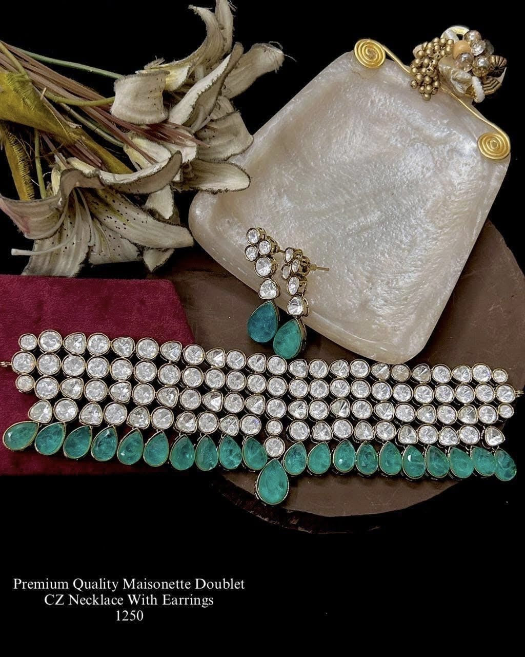 Choker Set Doublet Stone – Elegant Traditional Jewelry by Mercy Jewels