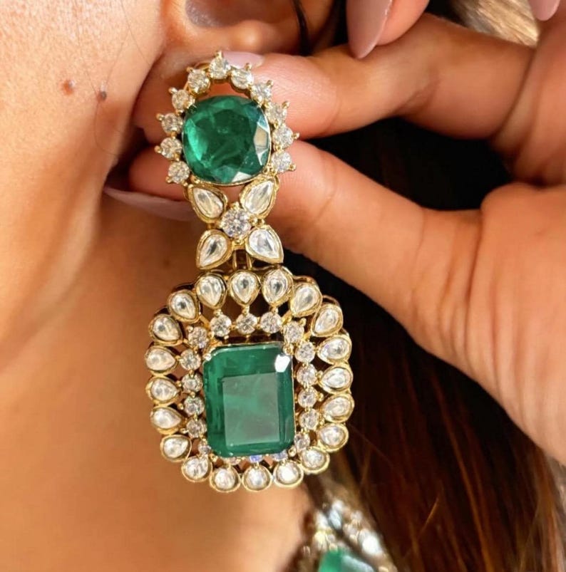 Doublet Polki Bridal Necklace Set – Elegant Wedding Jewelry by Mercy Jewels