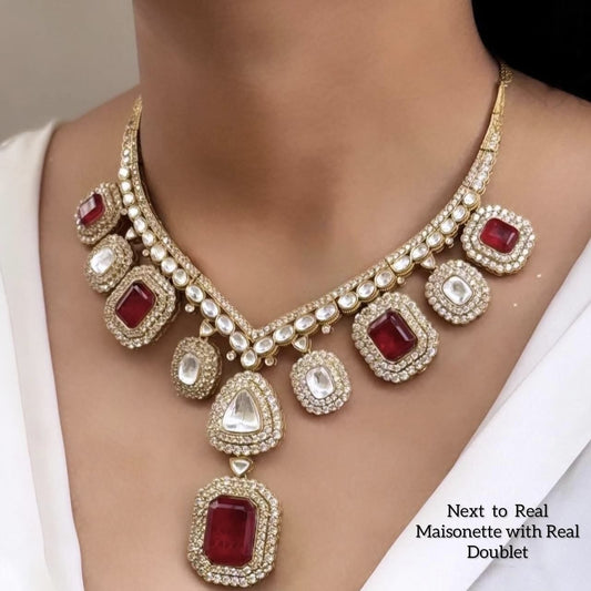 Doublet Polki Hasli Necklace: Jaipur's Finest Craftsmanship