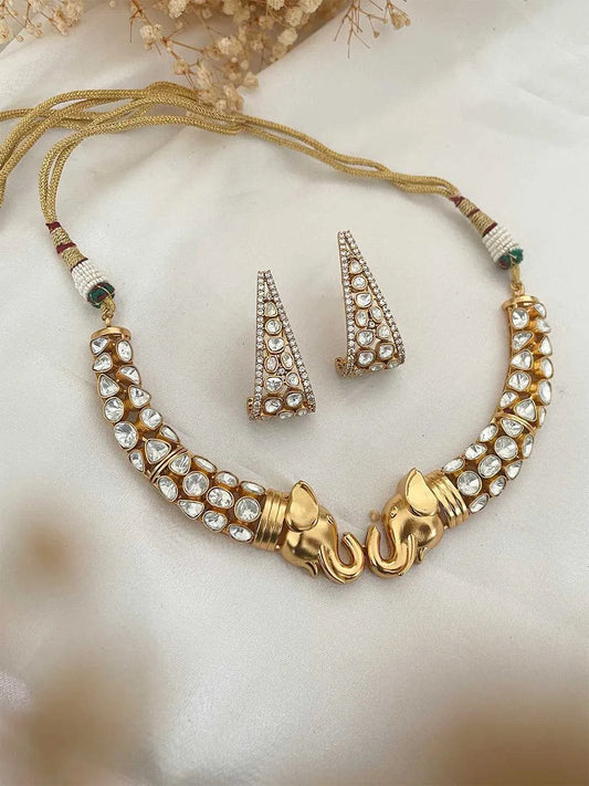 Elephant Matte Finish Necklace – Elegant Tribal Charm by Mercy Jewels