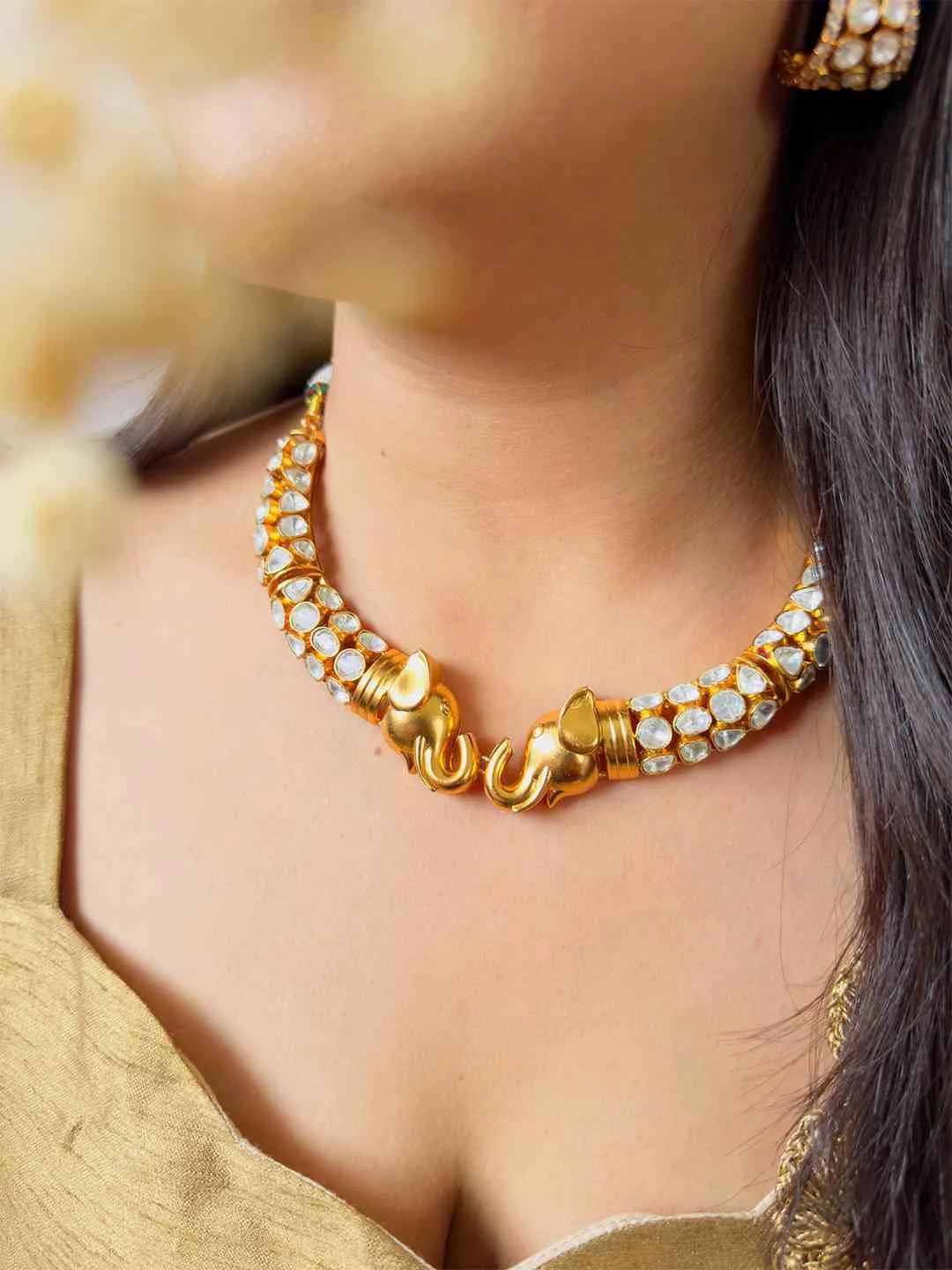 Elephant Matte Finish Necklace – Elegant Tribal Charm by Mercy Jewels