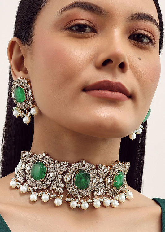 Doublet Moissanite Polki Premium Choker - Mercy Jewels