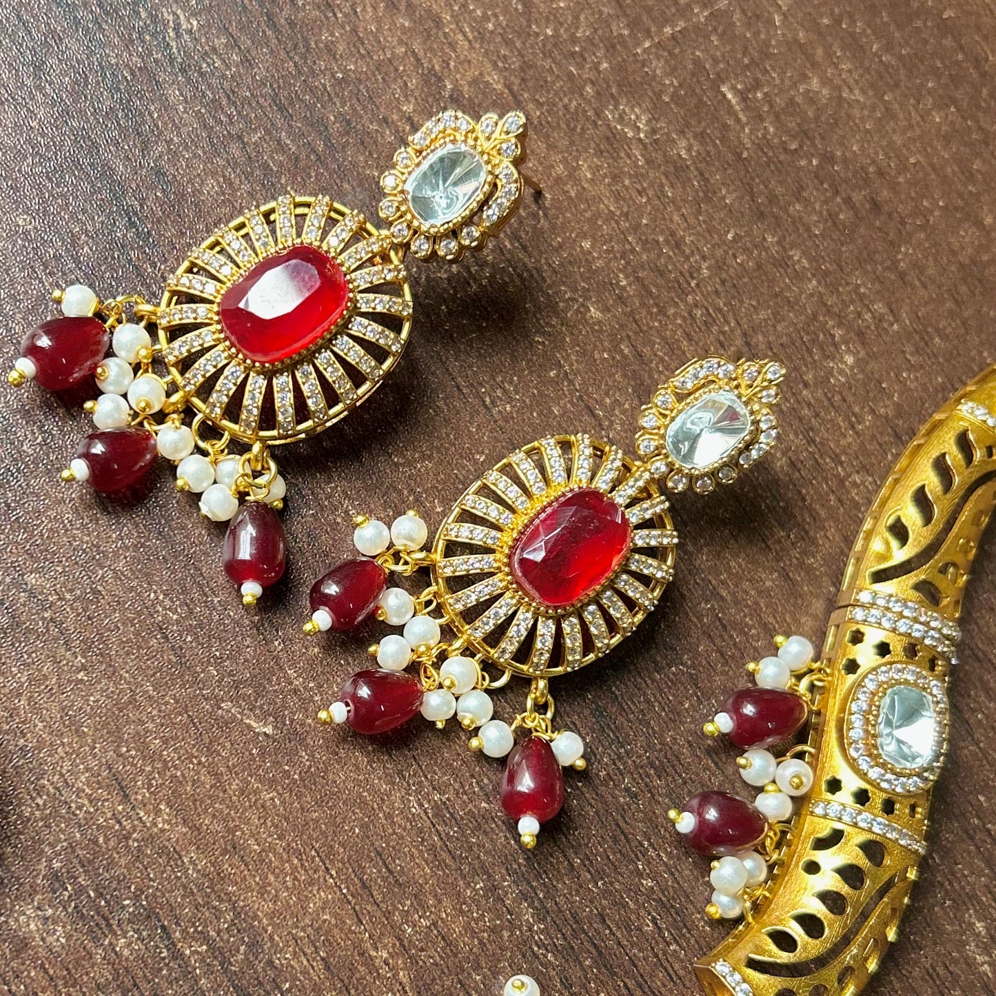 Doublet Stone Hasli Necklace & Earrings – Elegant Ethnic Jewelry by Mercy Jewels