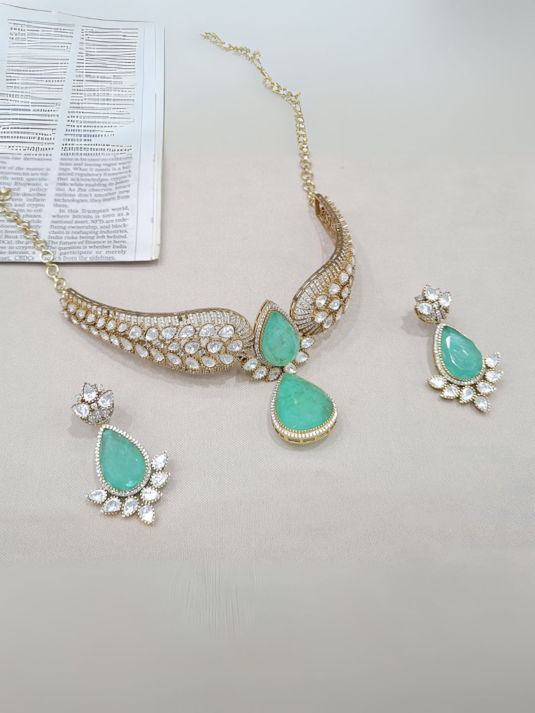 Polki Doublet Hasli Necklace & Earrings – Traditional Elegance by Mercy Jewels