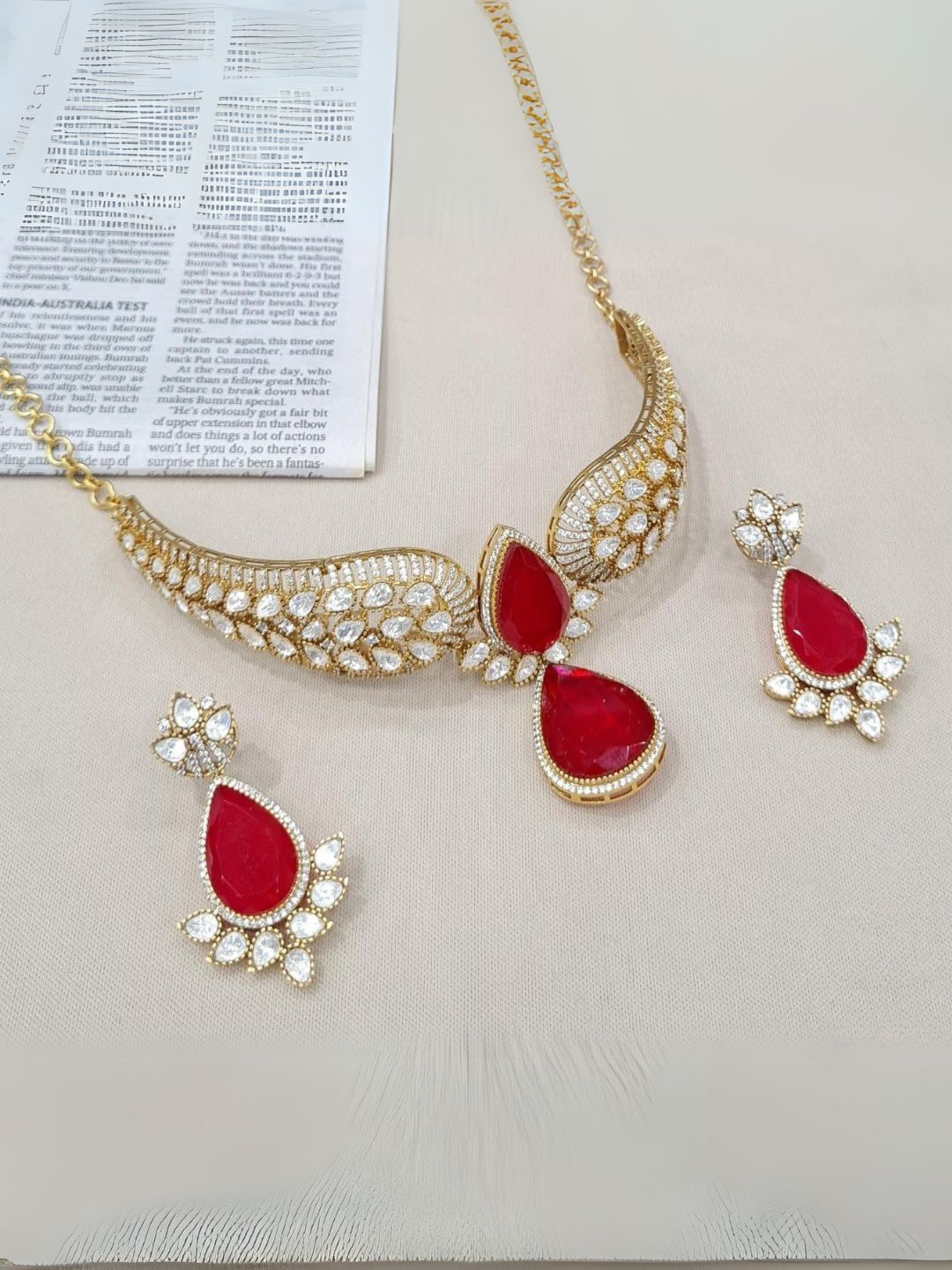 Polki Doublet Hasli Necklace & Earrings – Traditional Elegance by Mercy Jewels