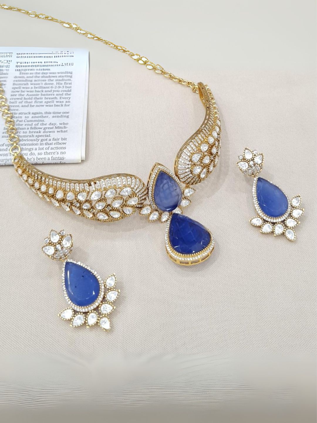 Polki Doublet Hasli Necklace & Earrings – Traditional Elegance by Mercy Jewels