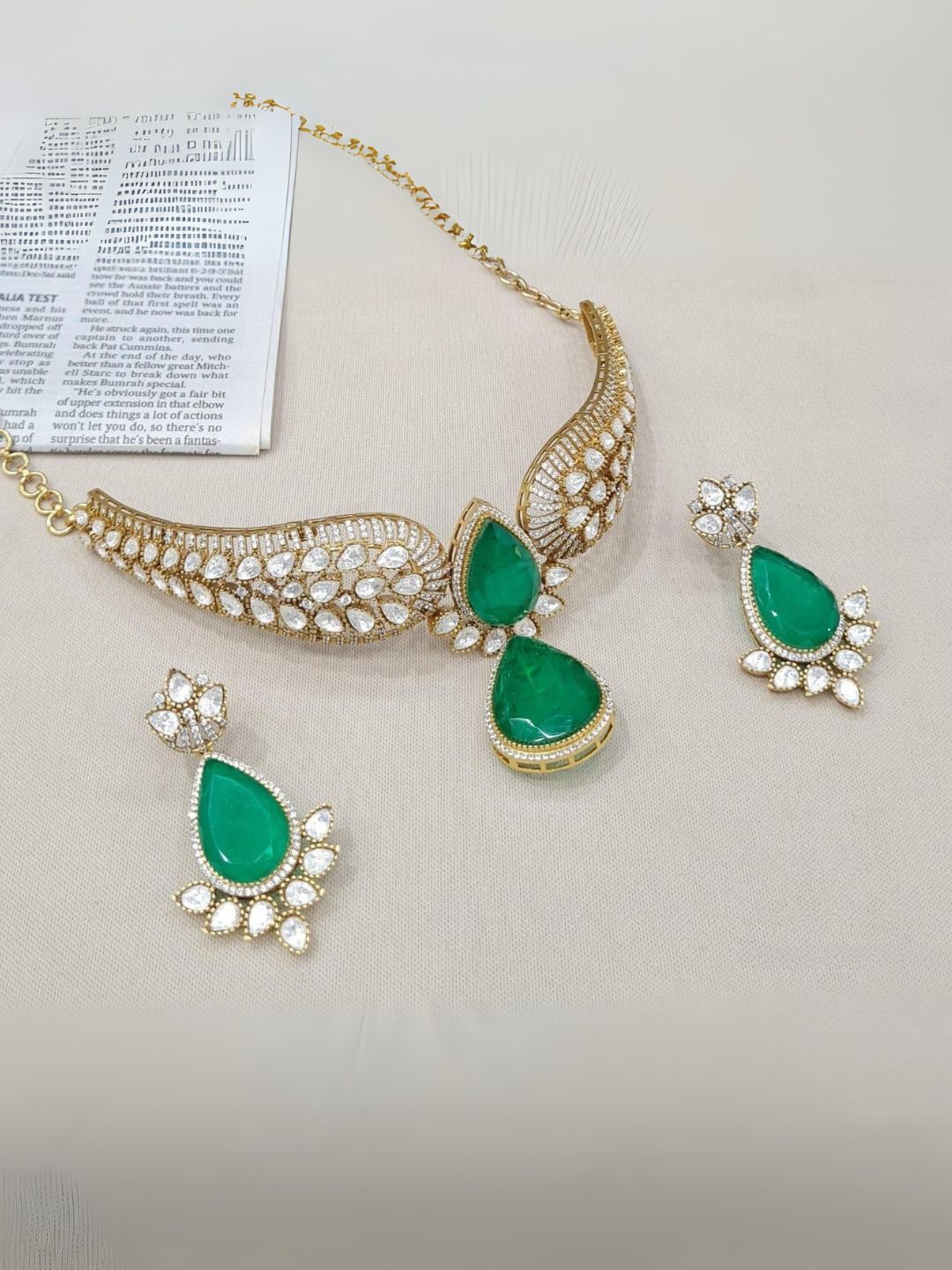 Polki Doublet Hasli Necklace & Earrings – Traditional Elegance by Mercy Jewels
