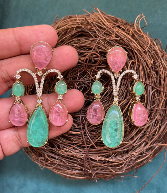 AD/Doublet Stone Metal Earrings - Mercy Jewels