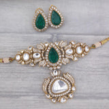 Premium Doublet Choker Necklace with White Beads