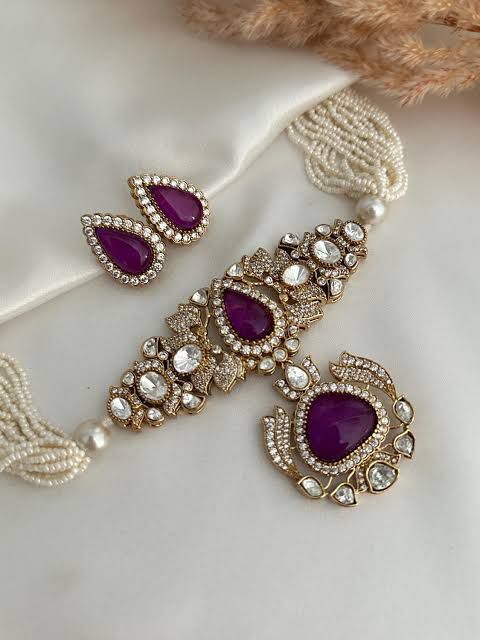 Premium Doublet Choker Necklace with White Beads