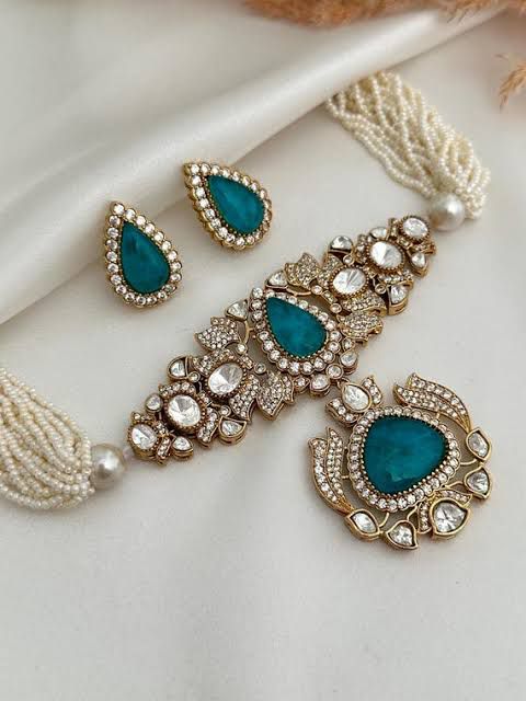 Premium Doublet Choker Necklace with White Beads