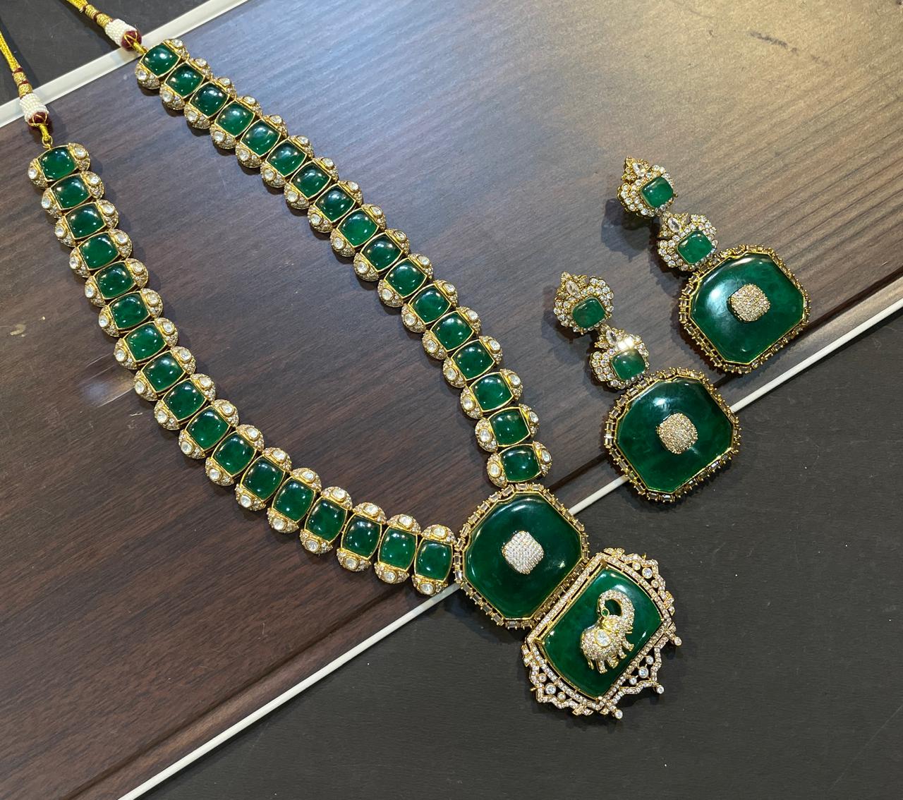 Moissanite Polki Long Bridal Ranihaar – Royal Elegance by Mercy Jewels