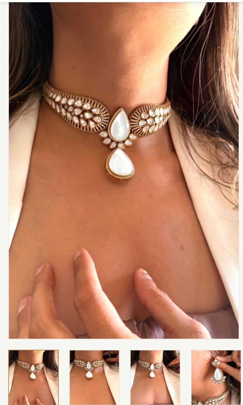 Polki Doublet Hasli Necklace & Earrings – Traditional Elegance by Mercy Jewels