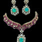 Polki Diamond Necklace Sabyasachi Inspired Green Ruby Kundan Doublet jewelry Moissanite Indian Bridal Choker