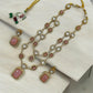 Double Line Necklace Set in Brass | Mercy Jewels