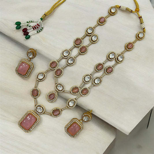 Double Line Necklace Set in Brass | Mercy Jewels