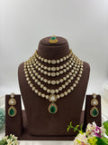 EMERALD LAYER MOISSONITE KUNDAN NACKLACE