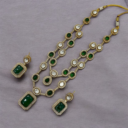 Double Line Necklace Set in Brass | Mercy Jewels