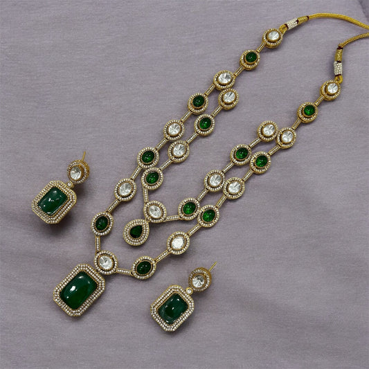 Double Line Necklace Set in Brass | Mercy Jewels