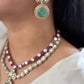 Double Line Necklace Set in Brass – Stylish Traditional Jewelry by Mercy Jewels