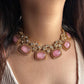 Victorian Doublet Polki Necklace in Brass – Royal Elegance with Timeless Craftsmanship